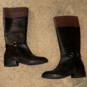 Lauren by Ralph Lauren Makaila Women's Brown/Black Polo Riding Boots Sz 7.5 EUC